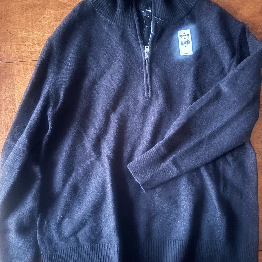 Express Women’s Black Half Zip-Up Sweater